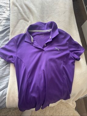 Puma Purple Short Sleeve Golf Polo
